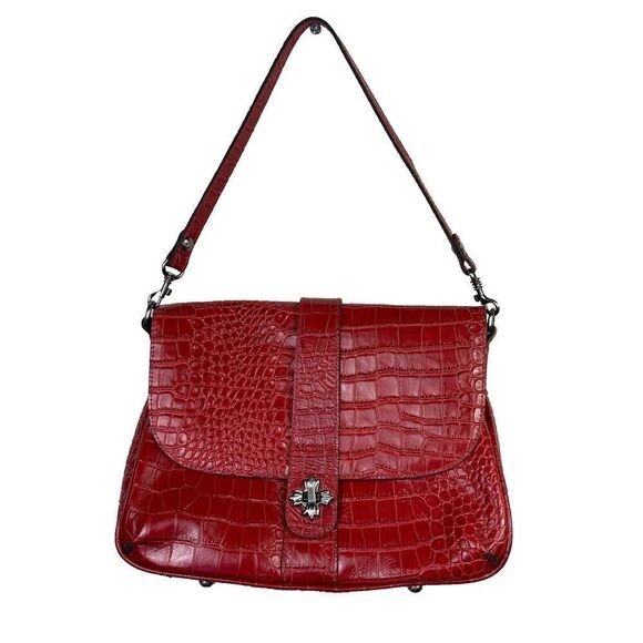 Patricia‎ Nash Leather Perdoux Crossbody Red Croc - Picture 1 of 9